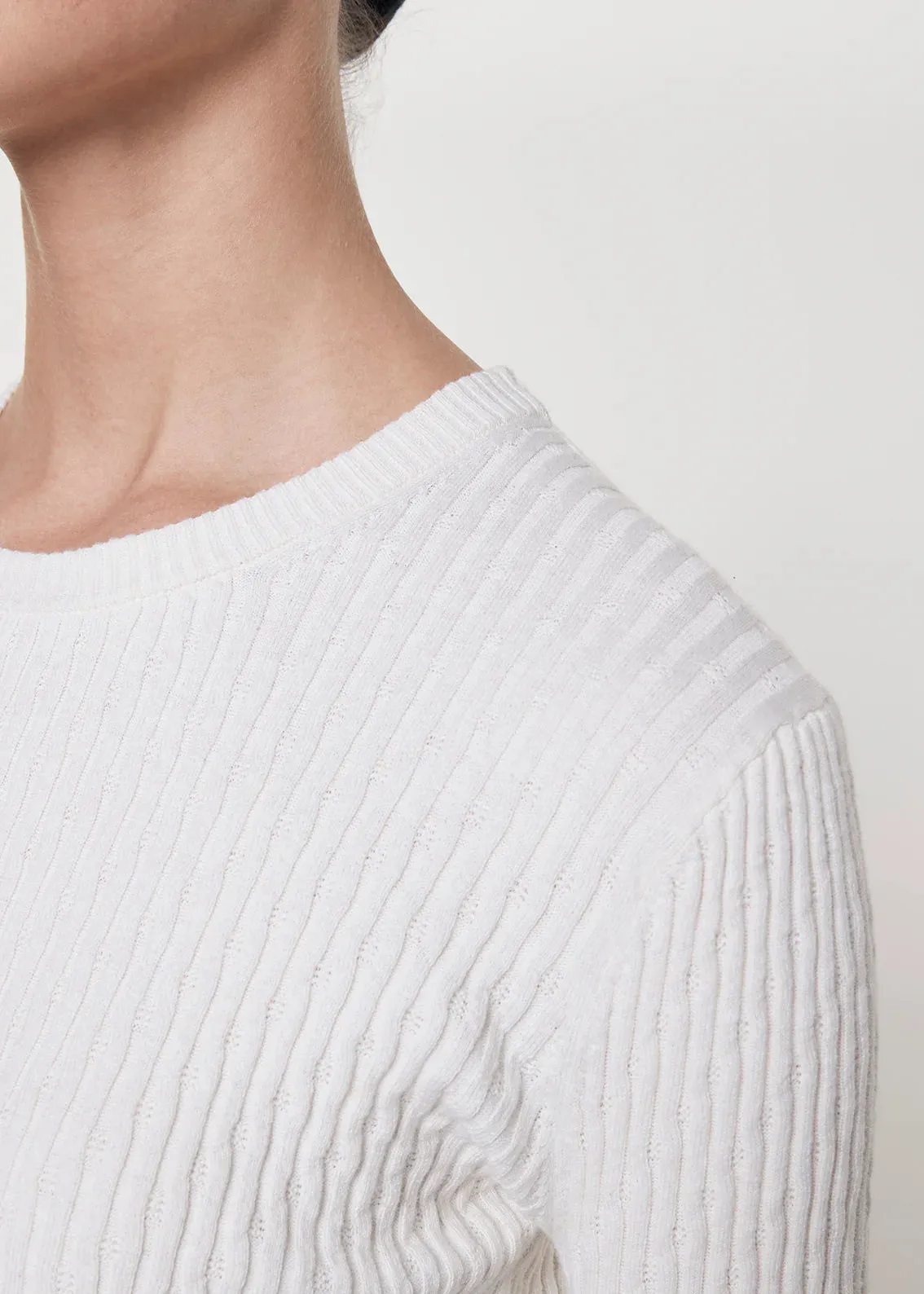 The Cashmere Cotton Pointelle Knit Tank