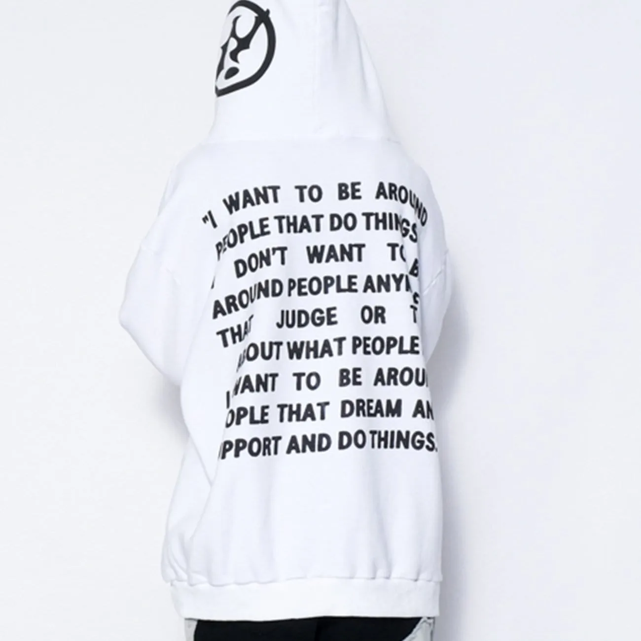 WLS Bear Full Letters Oversized Washed Hoodie