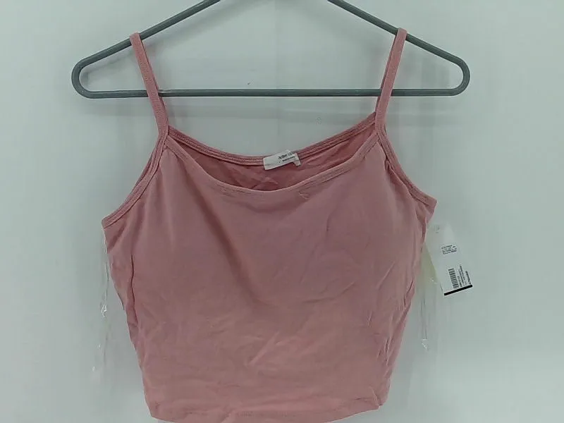 Women's Light Pink Crop Top Large Sleeveless Stretch Activewear