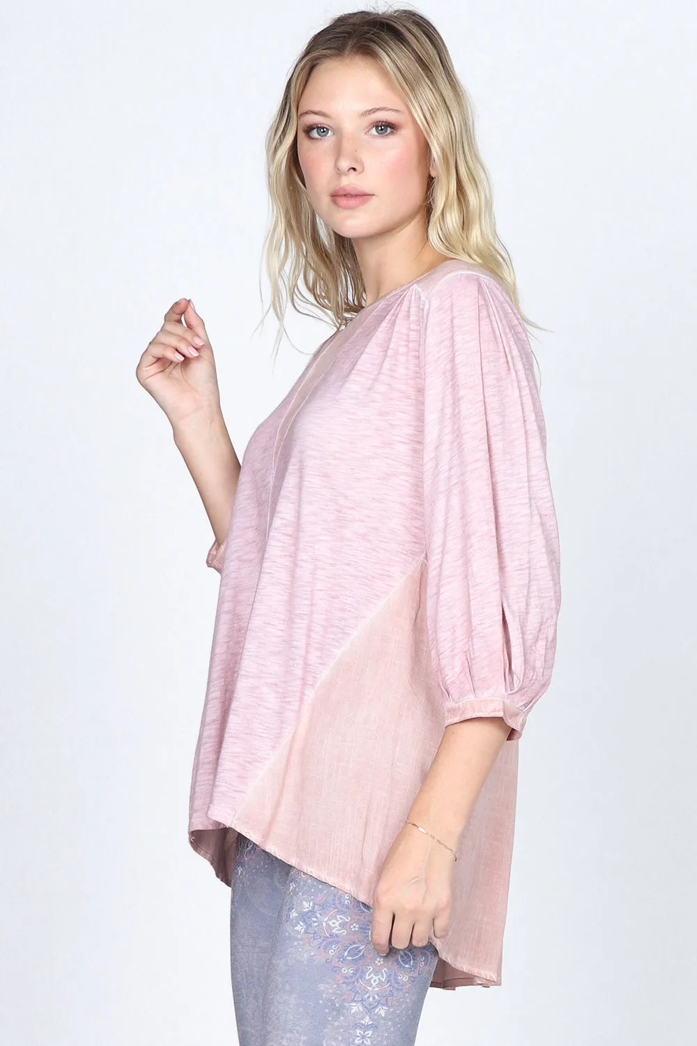 Woven Puff Sleeves Blouse